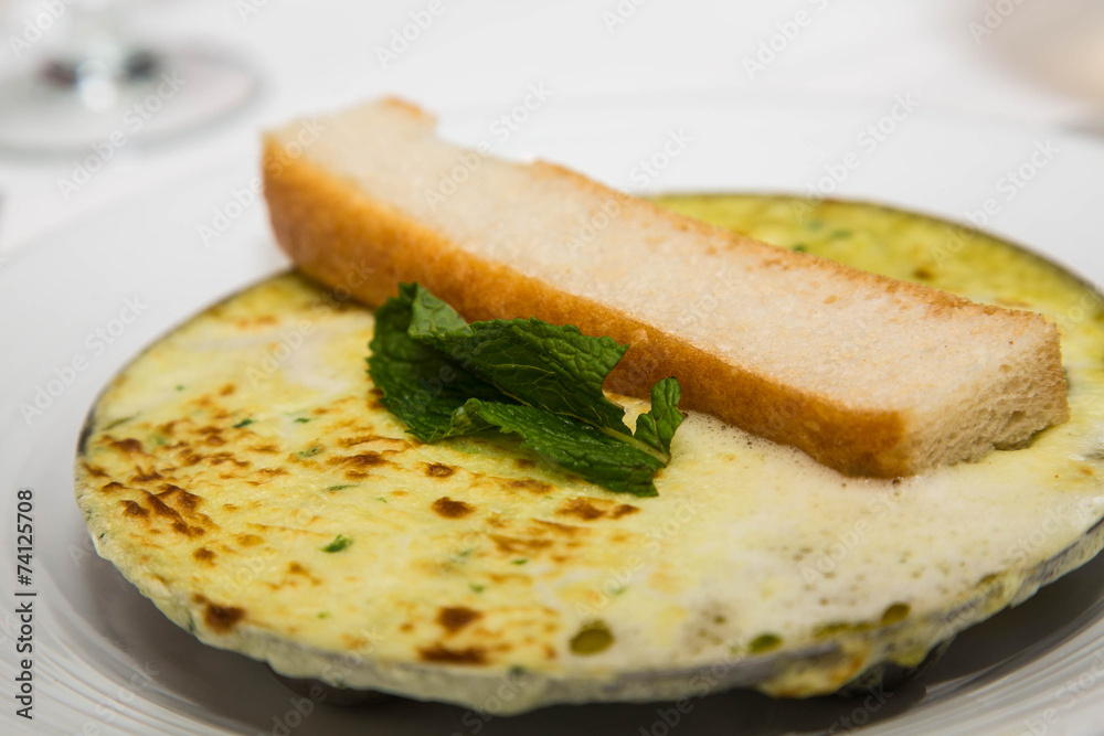 Escargot Garnished with Bay Leaf Escargot Garnished with Bay Leaf