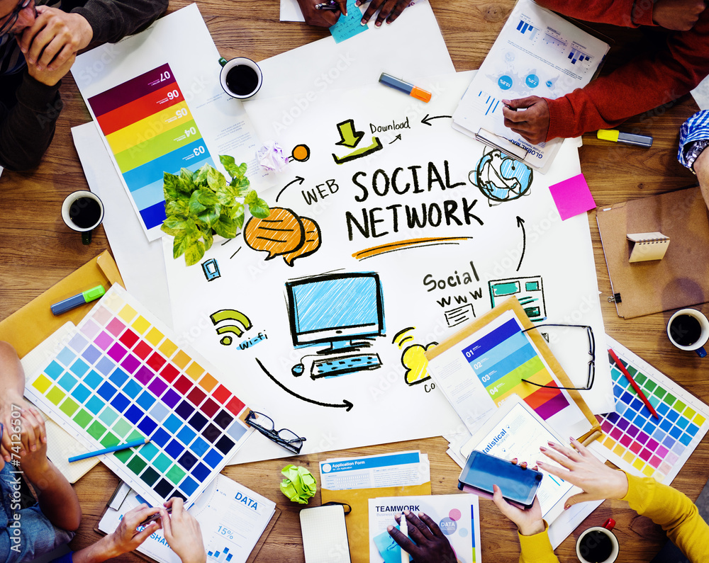 Social Network Social Media Designer Office Working Concept Social Network Social Media Designer Office Working Concept
