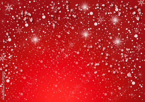 Schneeflocken auf rotem Hintergrund