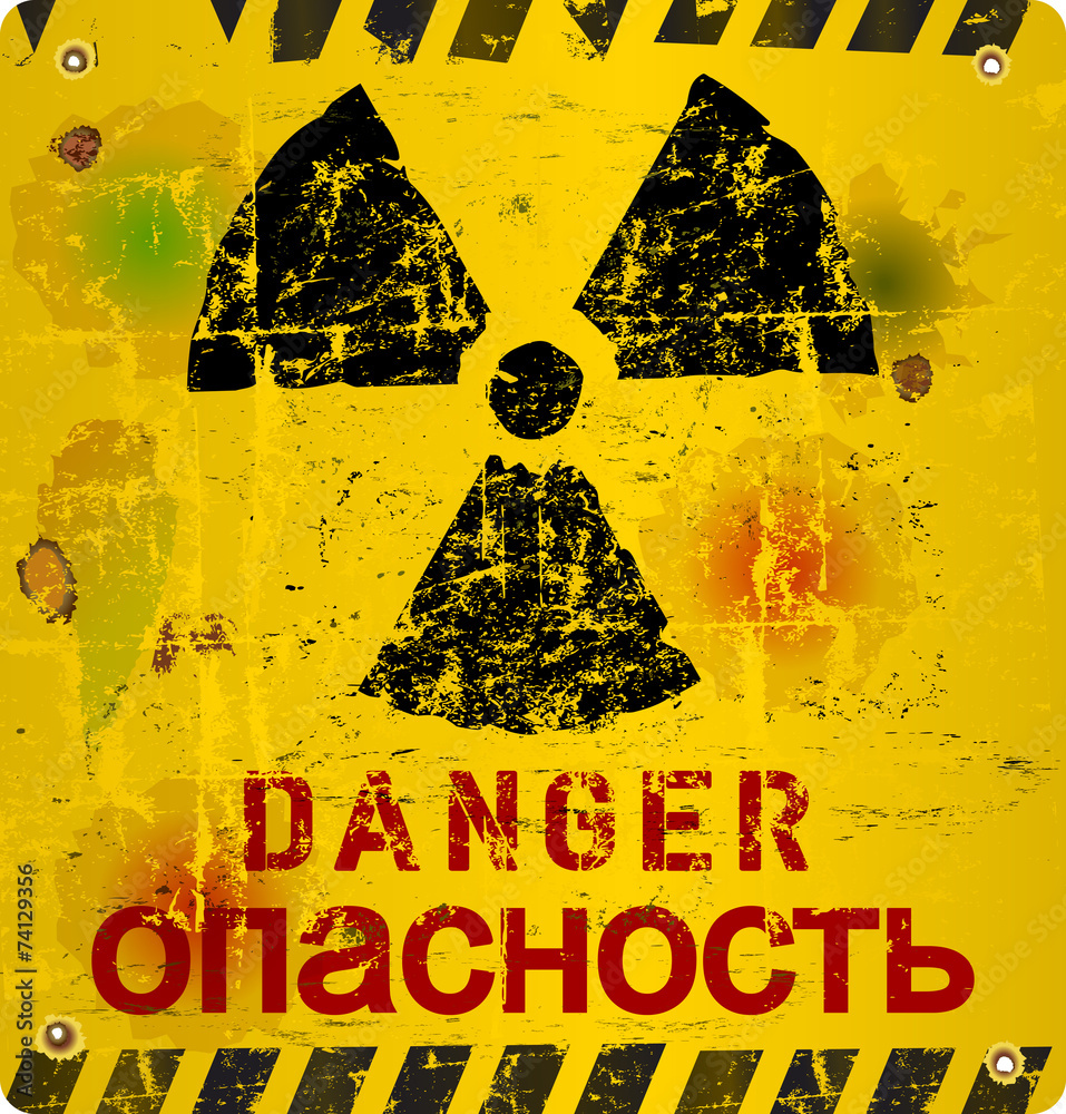 Fototapeta premium Radiation warning Ukraine vector illustration