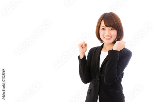 asian businesswoman on white background © taka