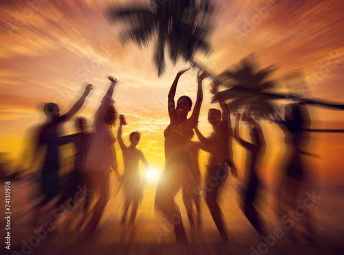 Dancing Party Enjoyment Happiness Celebration Beach Concept