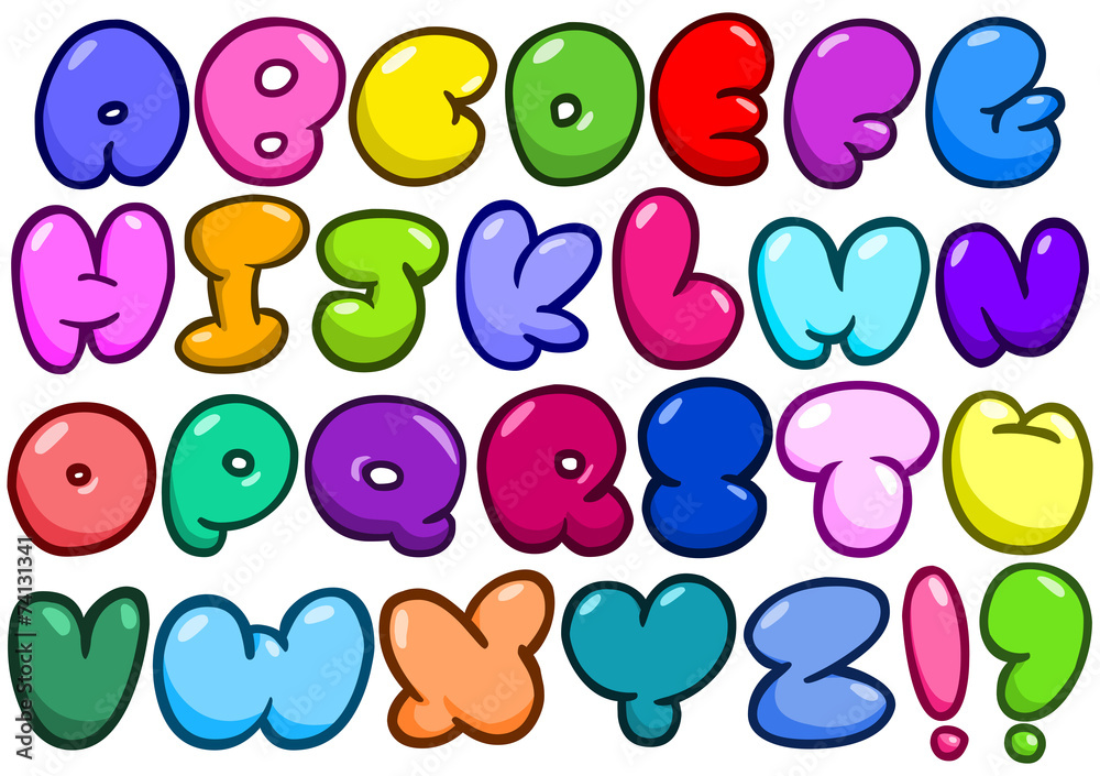 Comic bubble alphabet Comic bubble alphabet