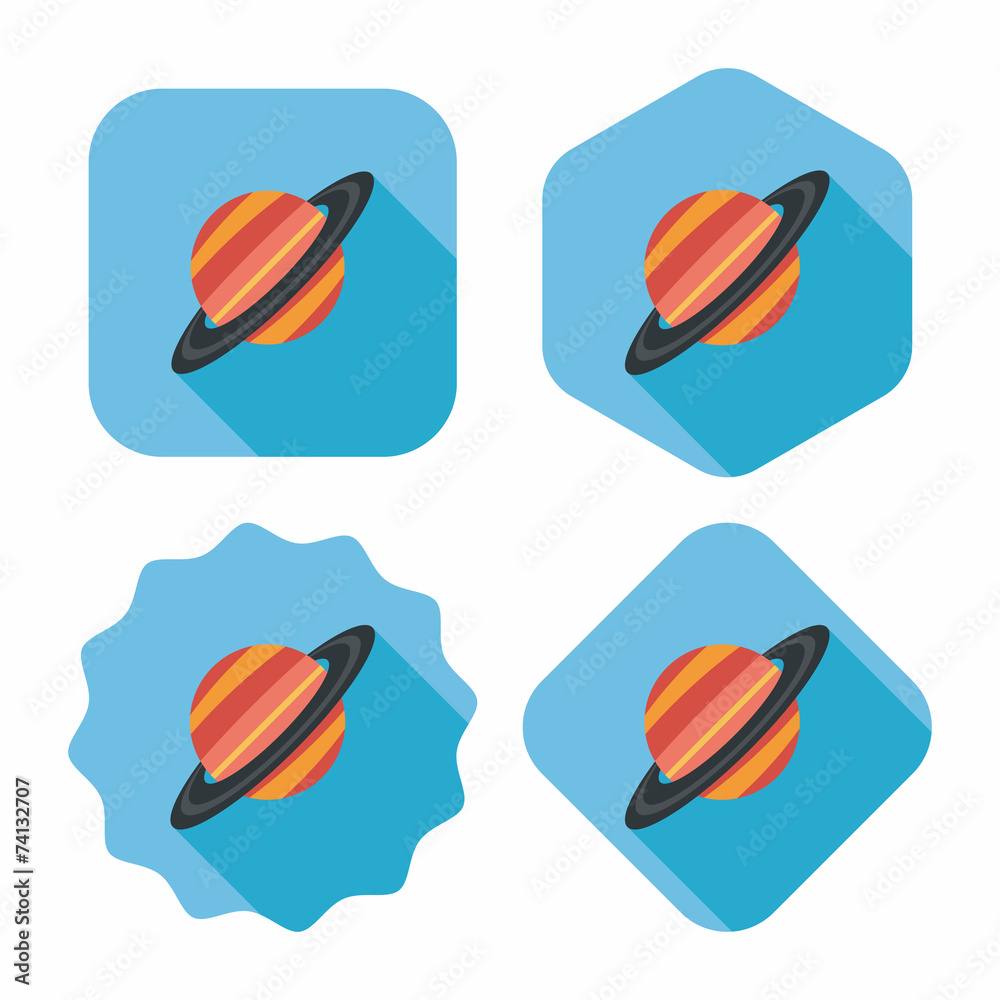 Space planet flat icon with long shadow,eps10 Space planet flat icon with long shadow,eps10
