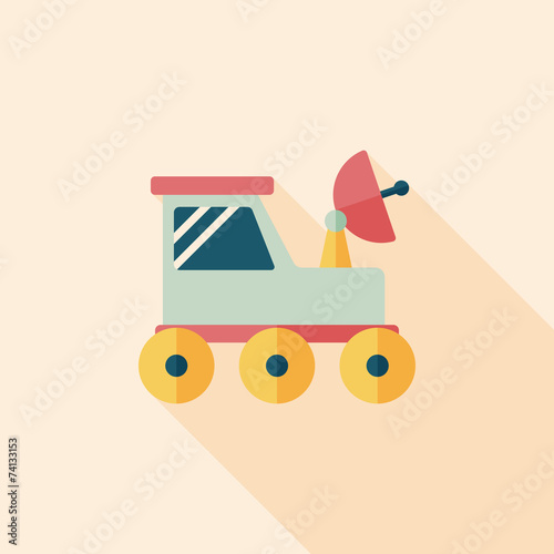 Space Rover flat icon with long shadow,eps10