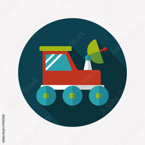 Space Rover flat icon with long shadow,eps10