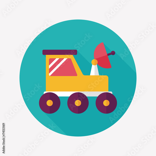 Space Rover flat icon with long shadow,eps10