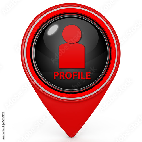 Profile pointer icon on white background