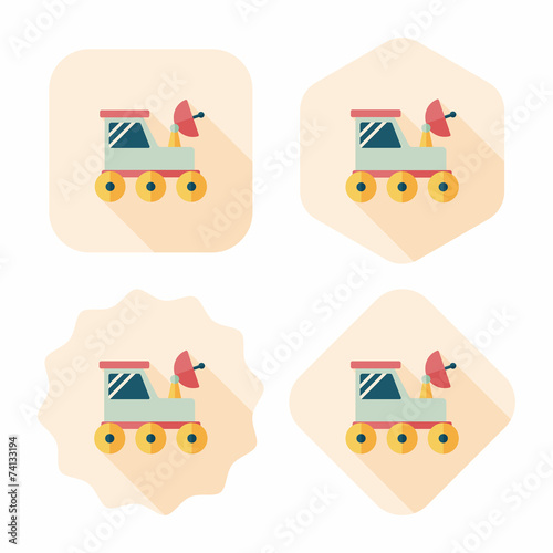 Space Rover flat icon with long shadow,eps10