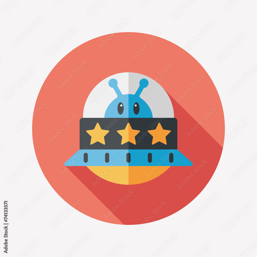 Space UFO flat icon with long shadow, eps10 Space UFO flat icon with long shadow, eps10