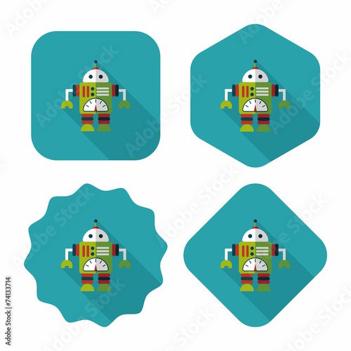 Space robot flat icon with long shadow,eps10 © eatcute