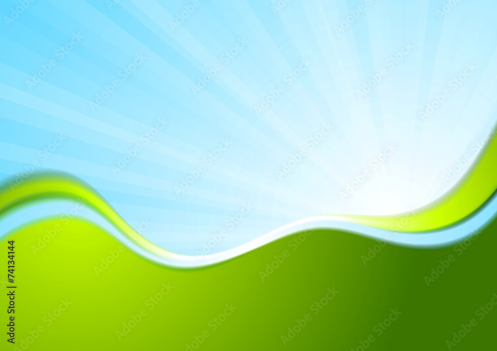 Blue and green wavy abstract background Blue and green wavy abstract background