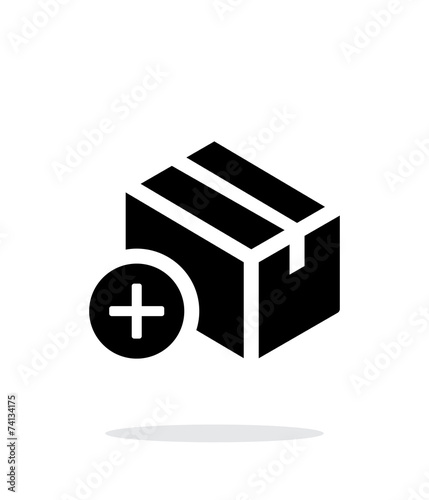 Add box simple icon on white background.