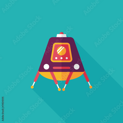 Space Rover flat icon with long shadow,eps10