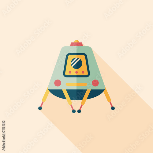 Space Rover flat icon with long shadow,eps10