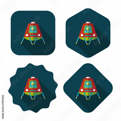 Space Rover flat icon with long shadow,eps10