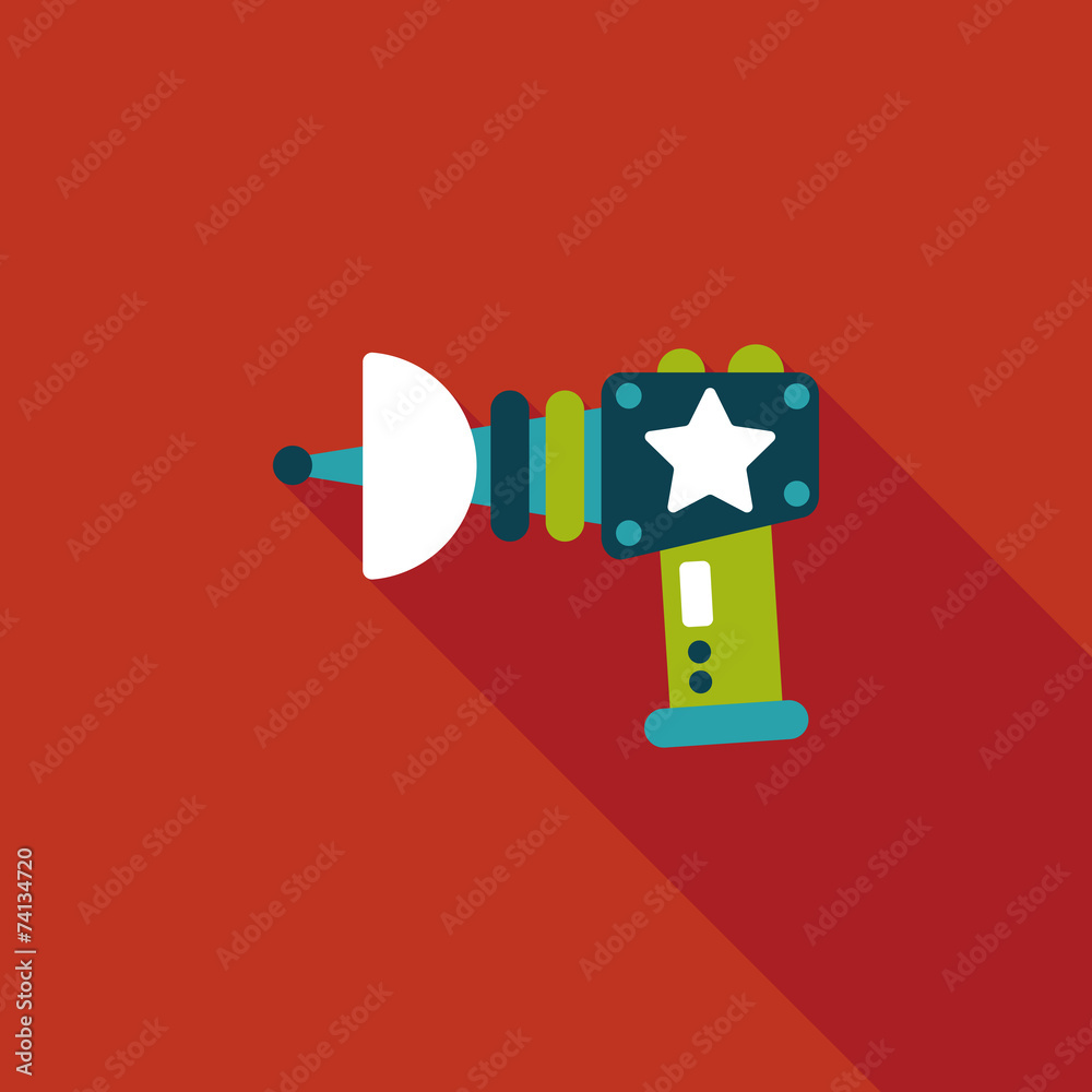 Space gun flat icon with long shadow,eps10 Space gun flat icon with long shadow,eps10
