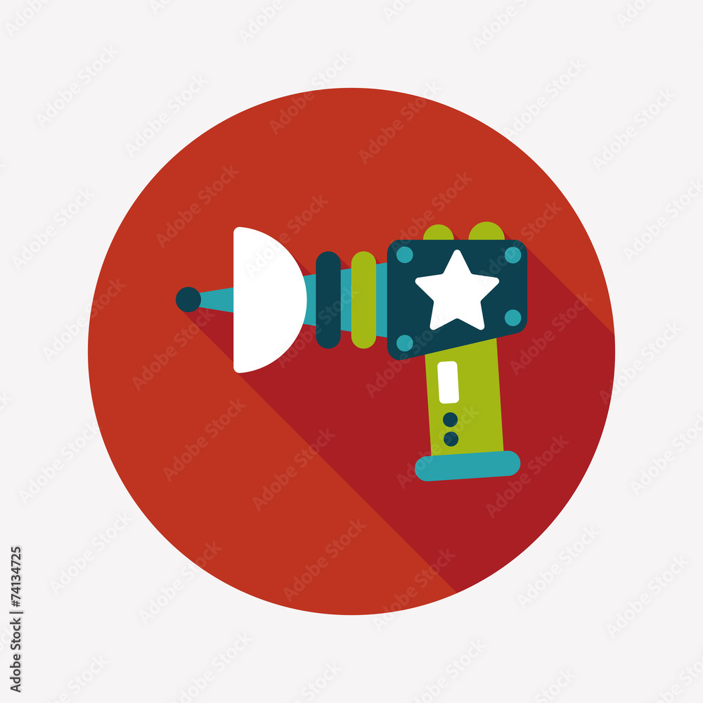 Space gun flat icon with long shadow,eps10
