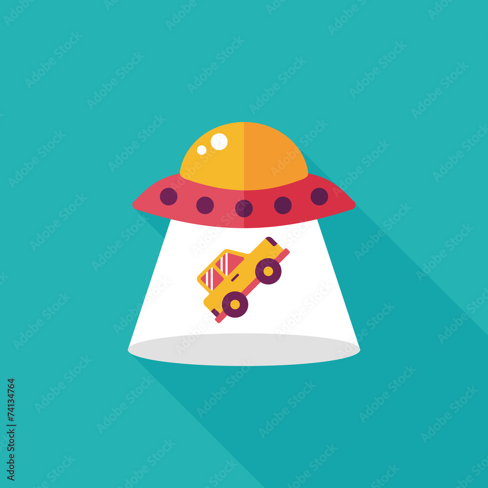 Space UFO flat icon with long shadow, eps10 Space UFO flat icon with long shadow, eps10