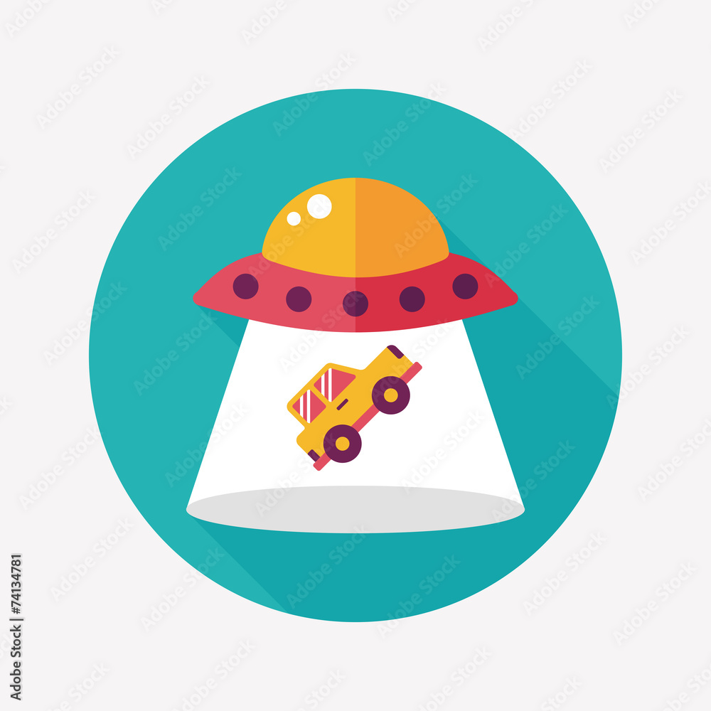 Space UFO flat icon with long shadow, eps10 Space UFO flat icon with long shadow, eps10