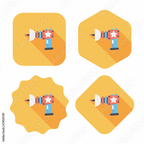 Space gun flat icon with long shadow,eps10