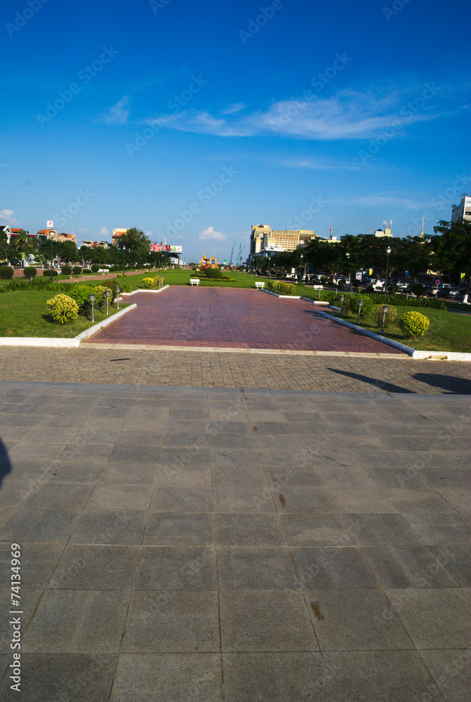 Fototapeta premium Jardin public Phnom Penh Cambodge