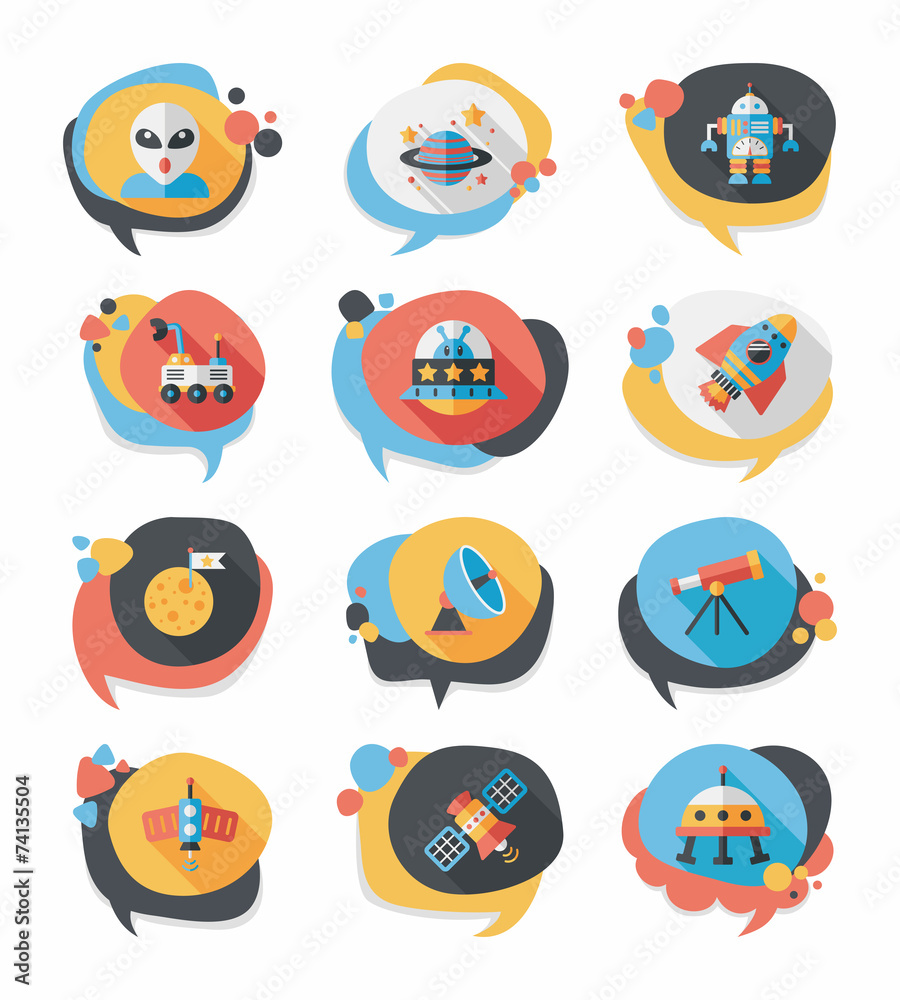 Space speech bubble flat design background set, eps10 Space speech bubble flat design background set, eps10