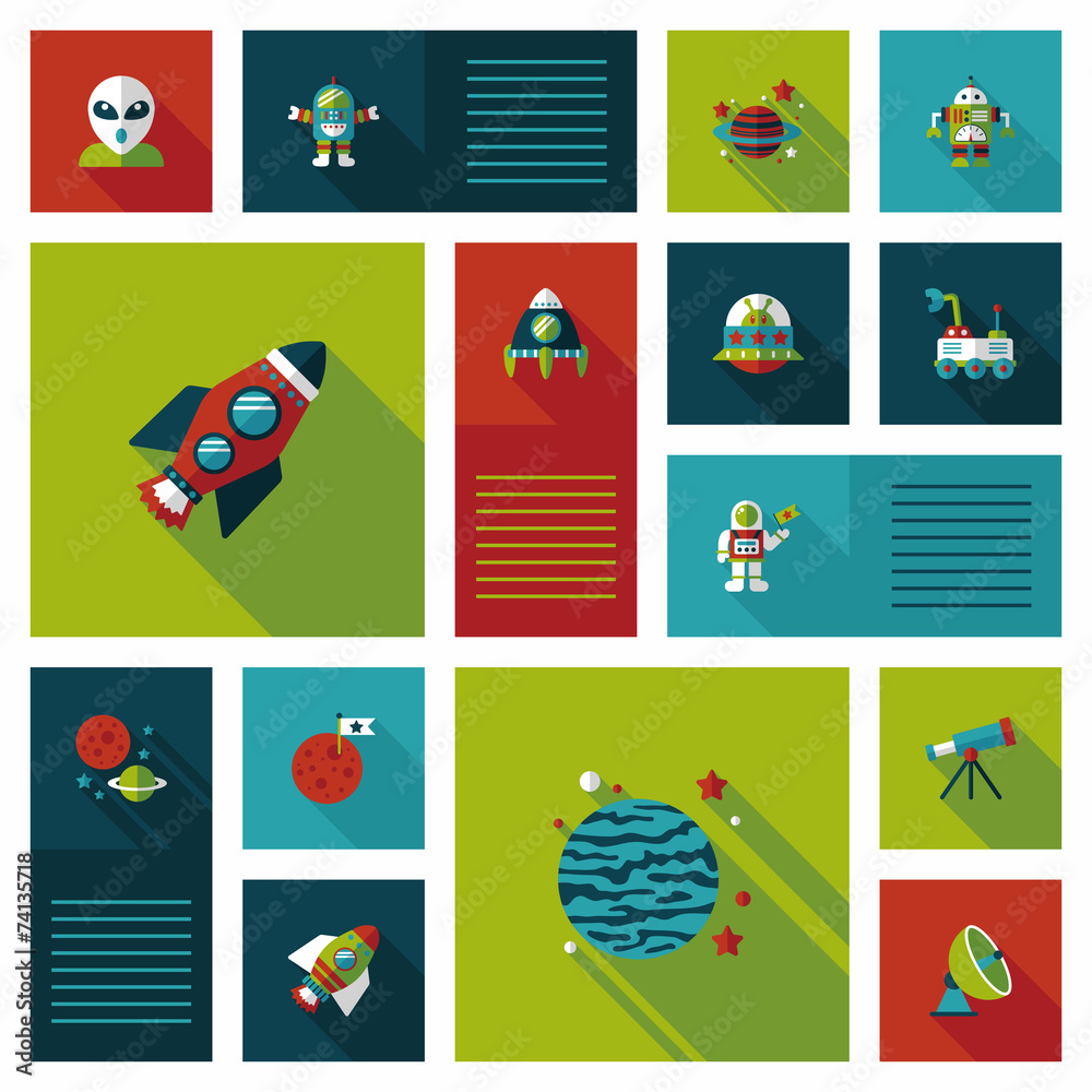 Fototapeta premium Space flat app ui background,eps10