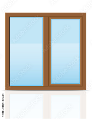 brown plastic transparent window view outdoors vector illustrati