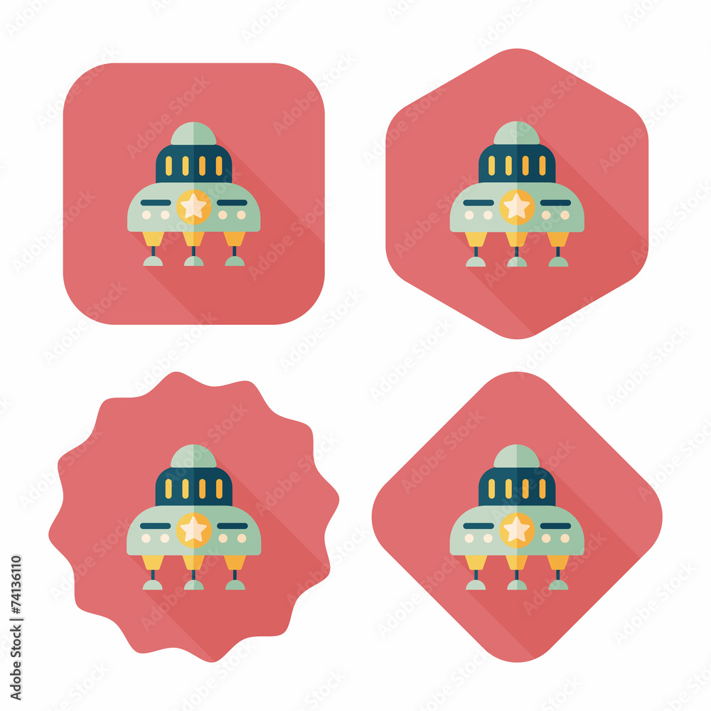 Spaceship flat icon with long shadow,eps10 Spaceship flat icon with long shadow,eps10