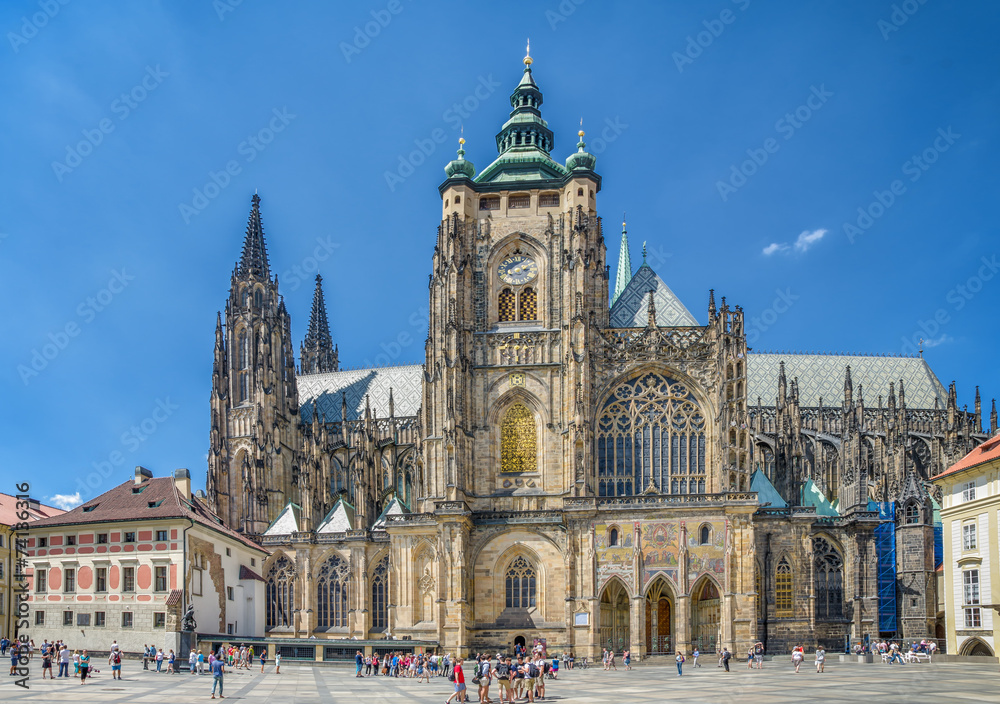 Praga Katedra Świętych Wita, Wacława i Wojciecha - obrazy, fototapety, plakaty 