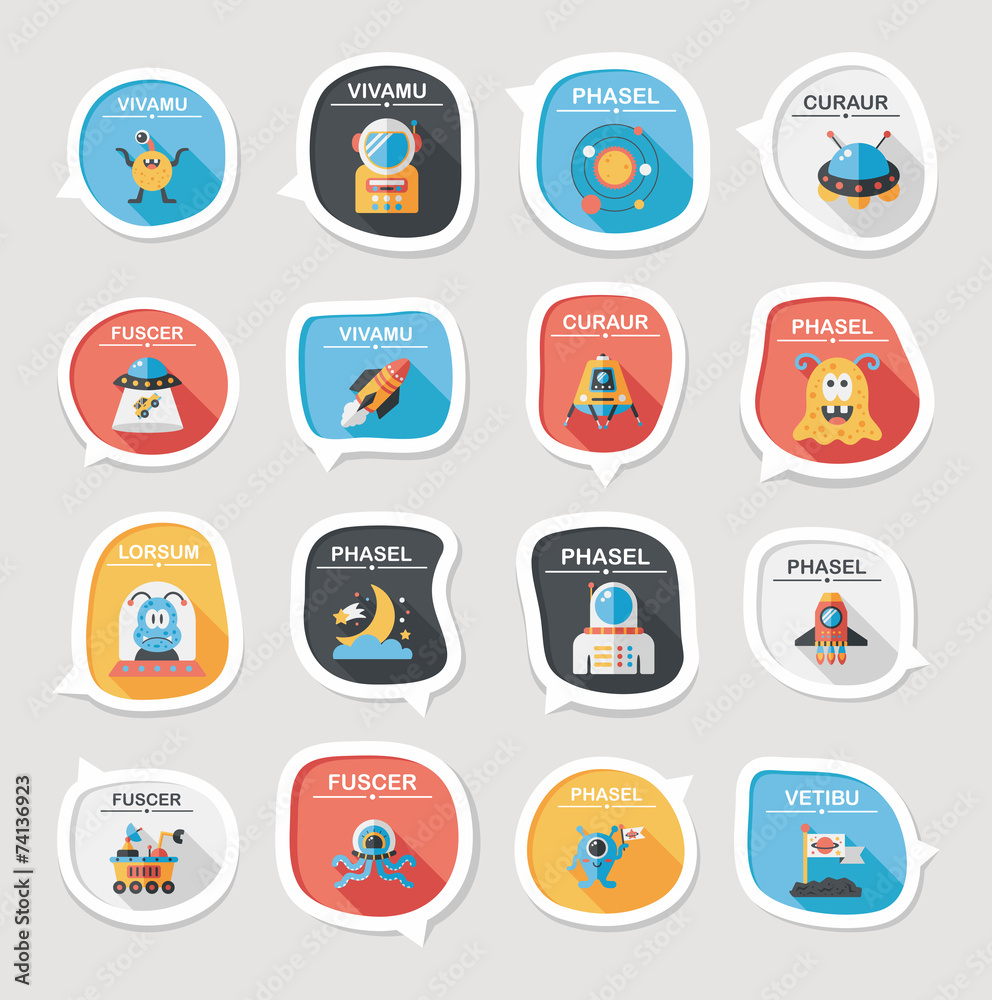 Space speech bubble flat design background set, eps10 Space speech bubble flat design background set, eps10