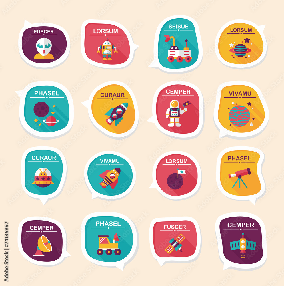 Space speech bubble flat design background set, eps10 Space speech bubble flat design background set, eps10