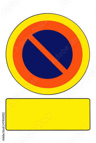 road sign no parking isolated on white background