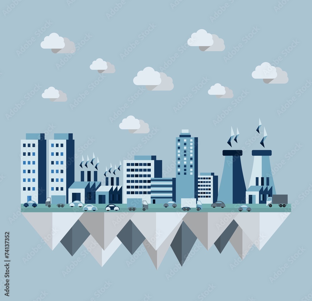Obraz premium Pollution city flat concept