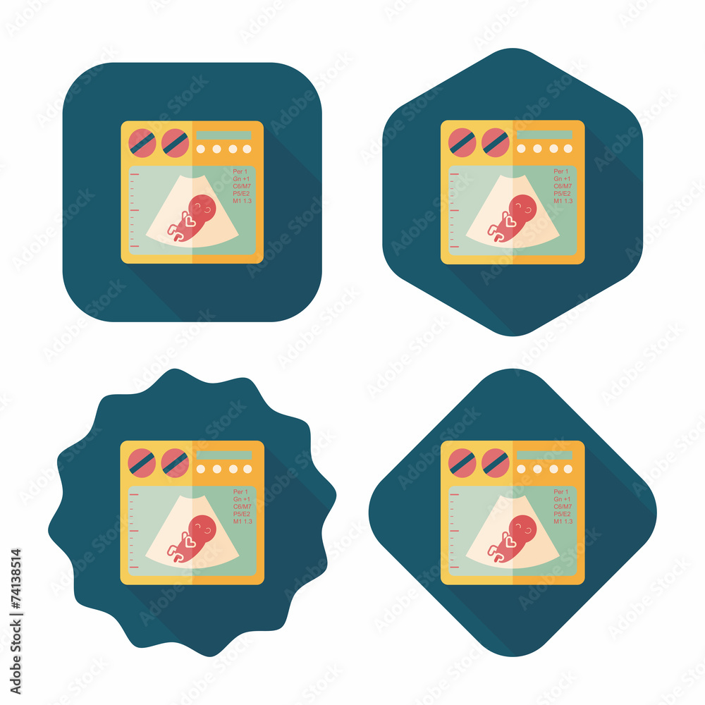 ultrasound baby flat icon with long shadow,eps10 ultrasound baby flat icon with long shadow,eps10