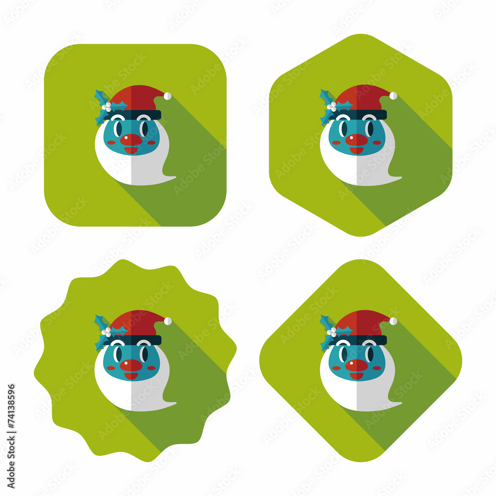 Santa Claus flat icon with long shadow, eps10 Santa Claus flat icon with long shadow, eps10