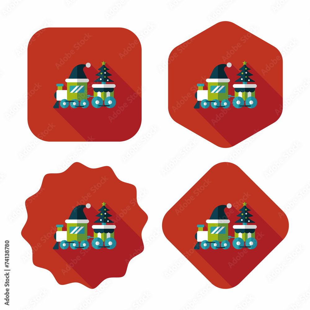 Christmas train toy flat icon with long shadow,eps10 Christmas train toy flat icon with long shadow,eps10