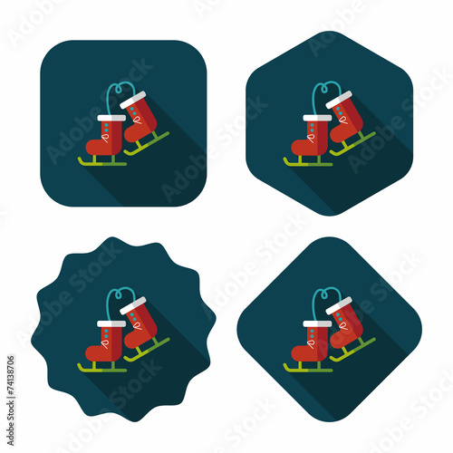 ski boot flat icon with long shadow,eps10