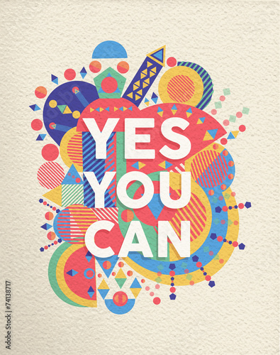 Canvas-taulu Yes you can quote poster design