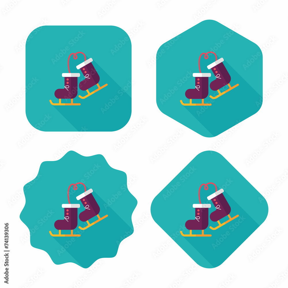 ski boot flat icon with long shadow,eps10 ski boot flat icon with long shadow,eps10