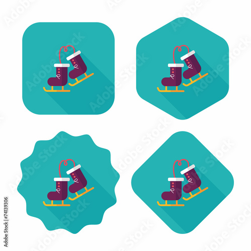 ski boot flat icon with long shadow,eps10