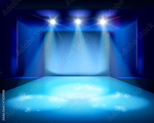 Stage spot lighting. Vector illustration.