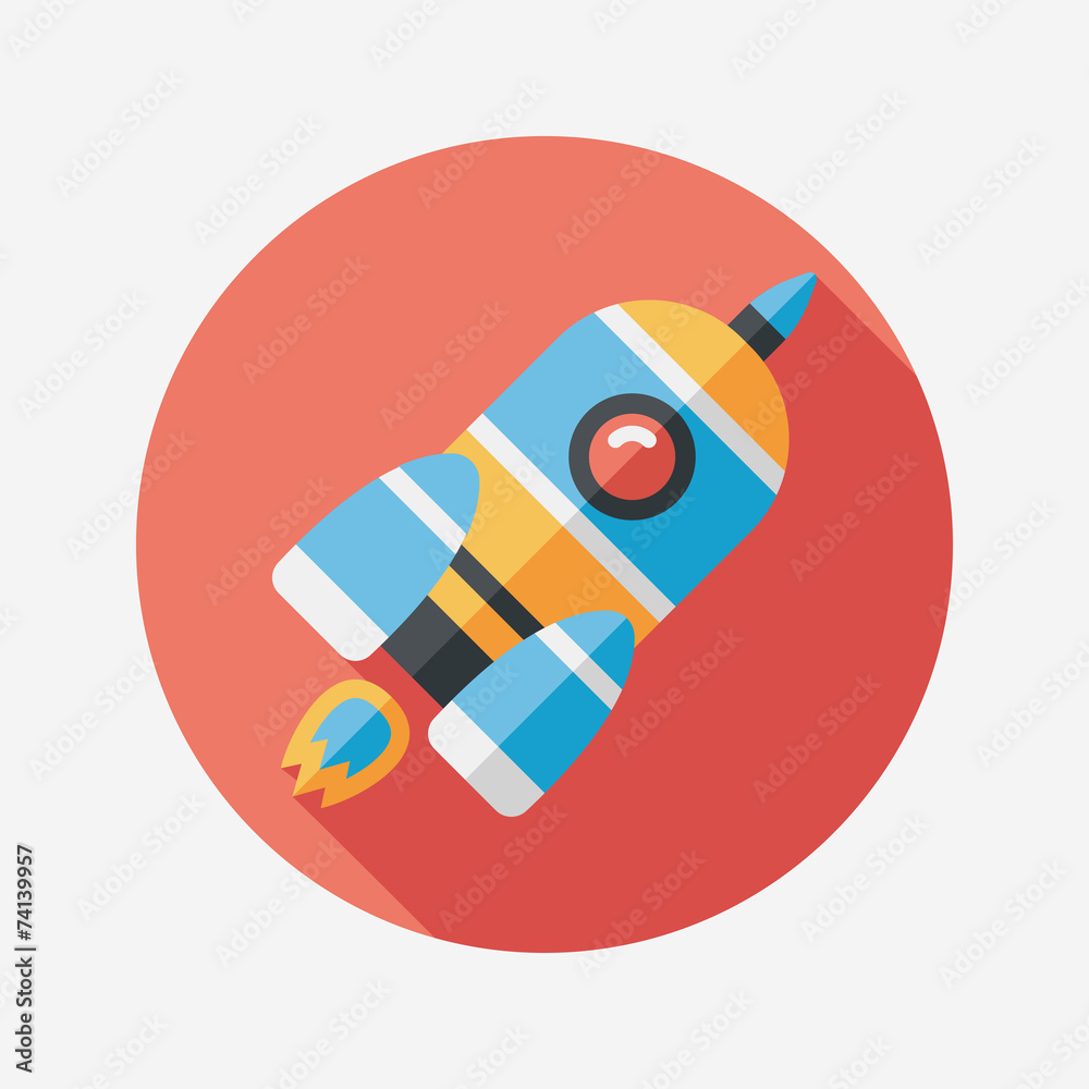 Space rocket flat icon with long shadow,eps10 Space rocket flat icon with long shadow,eps10