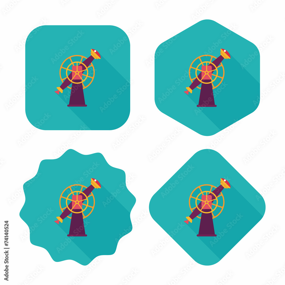 Space Telescope flat icon with long shadow,eps10 Space Telescope flat icon with long shadow,eps10