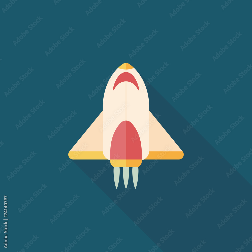 Spaceship flat icon with long shadow,eps10 Spaceship flat icon with long shadow,eps10