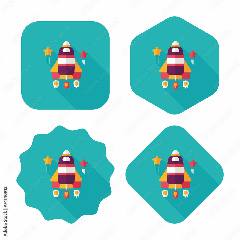 Space rocket flat icon with long shadow,eps10 Space rocket flat icon with long shadow,eps10