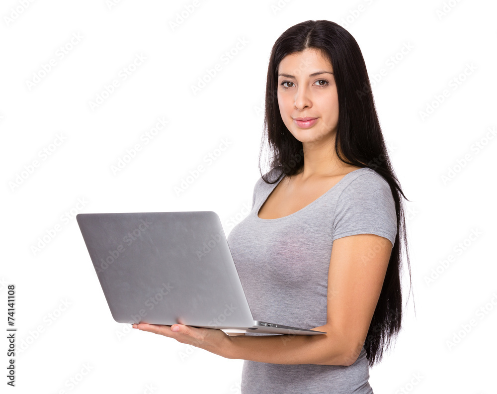 Woman use of notebook Woman use of notebook