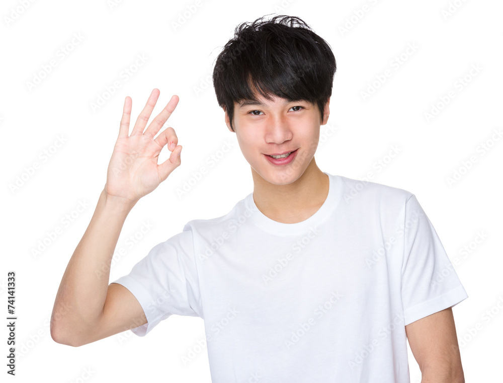 Man with ok sign Man with ok sign