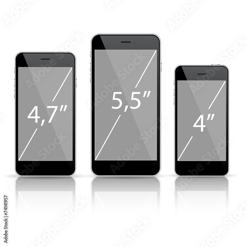 realistic  black smartphone